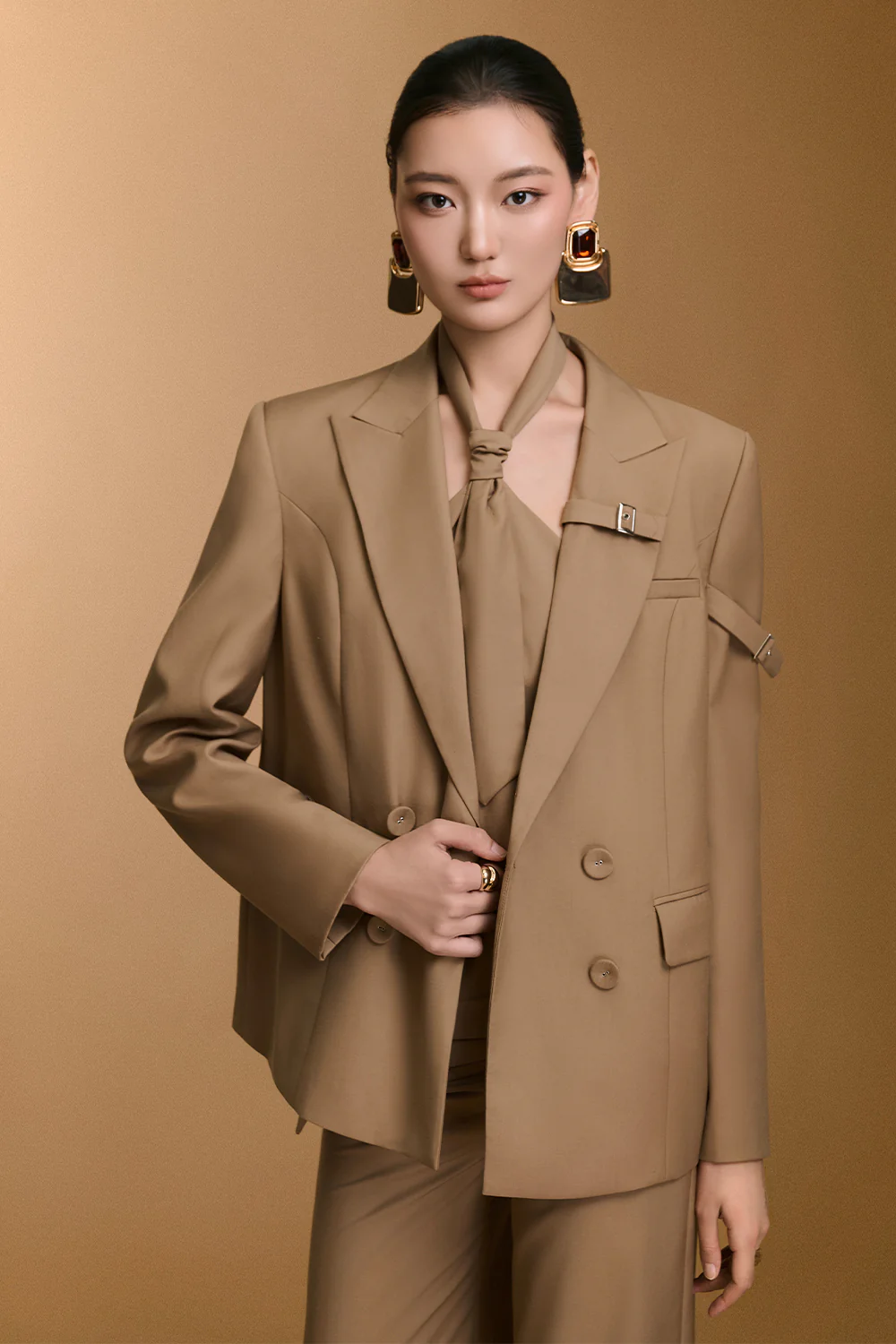 Ceci V-Neck Button Blazer