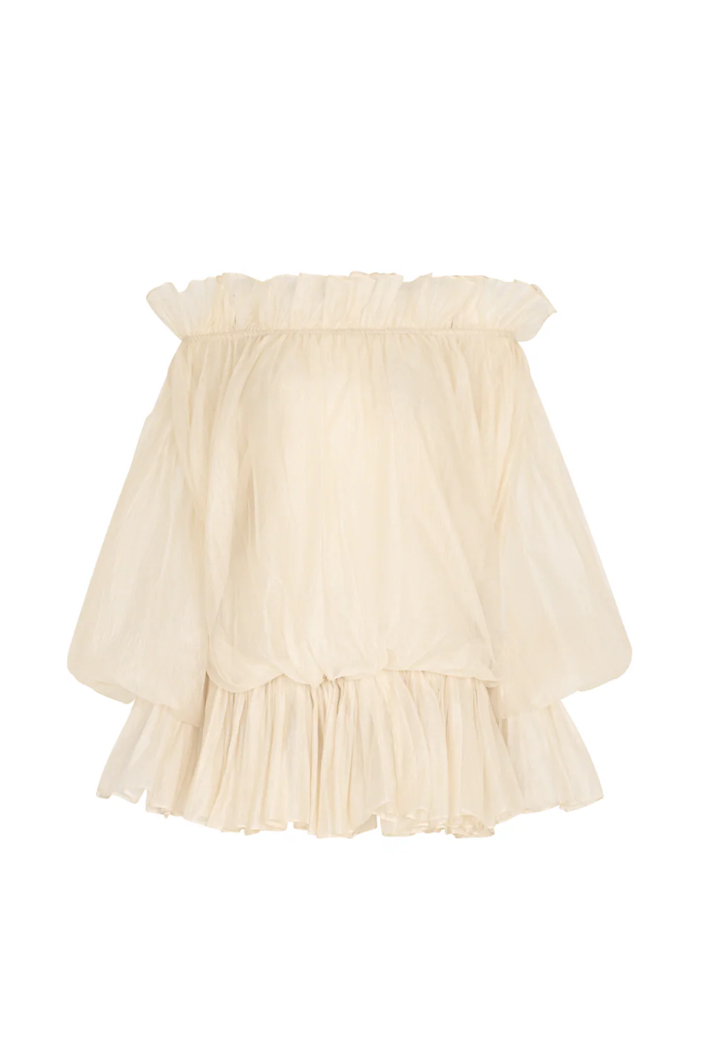 Orlisse Blouson Ruffle Mini Dress