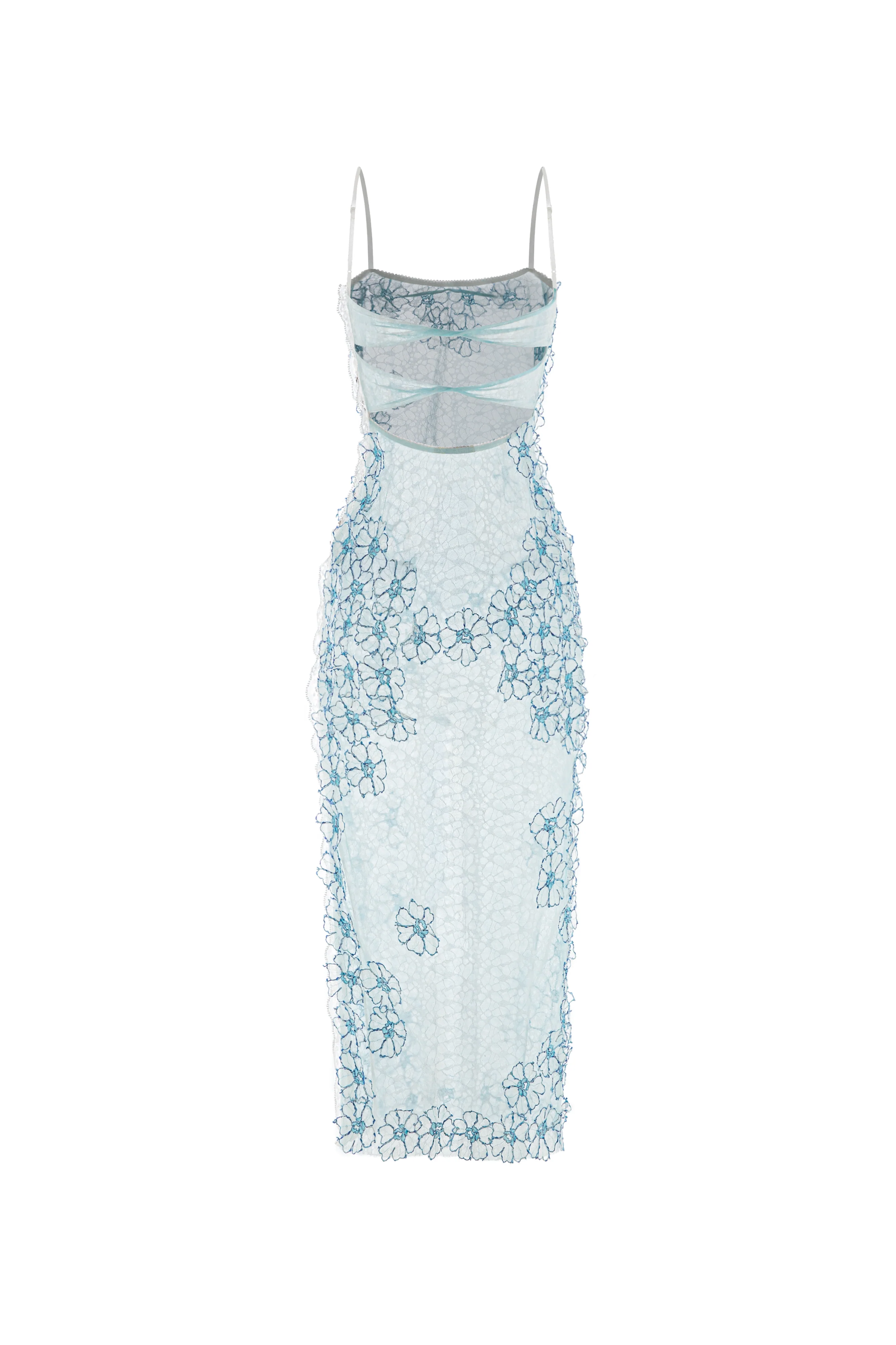 Eden Sheath Flower Applique Lace Midi Dress