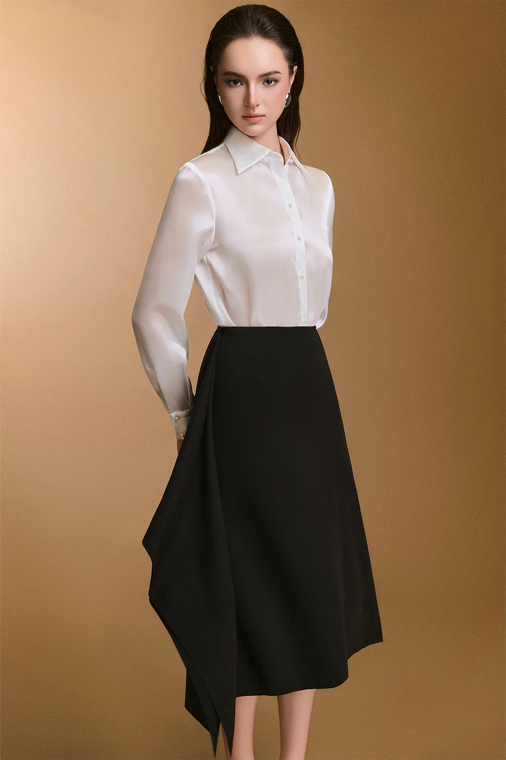 Scarlet Cuff Sleeve Organza Shirt