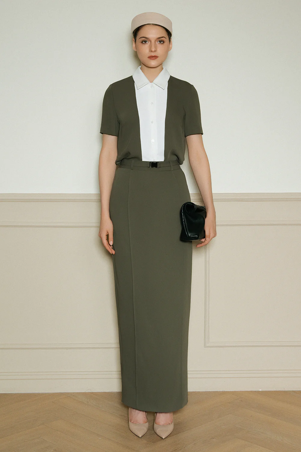 Elsa Straight Crepe Skirt