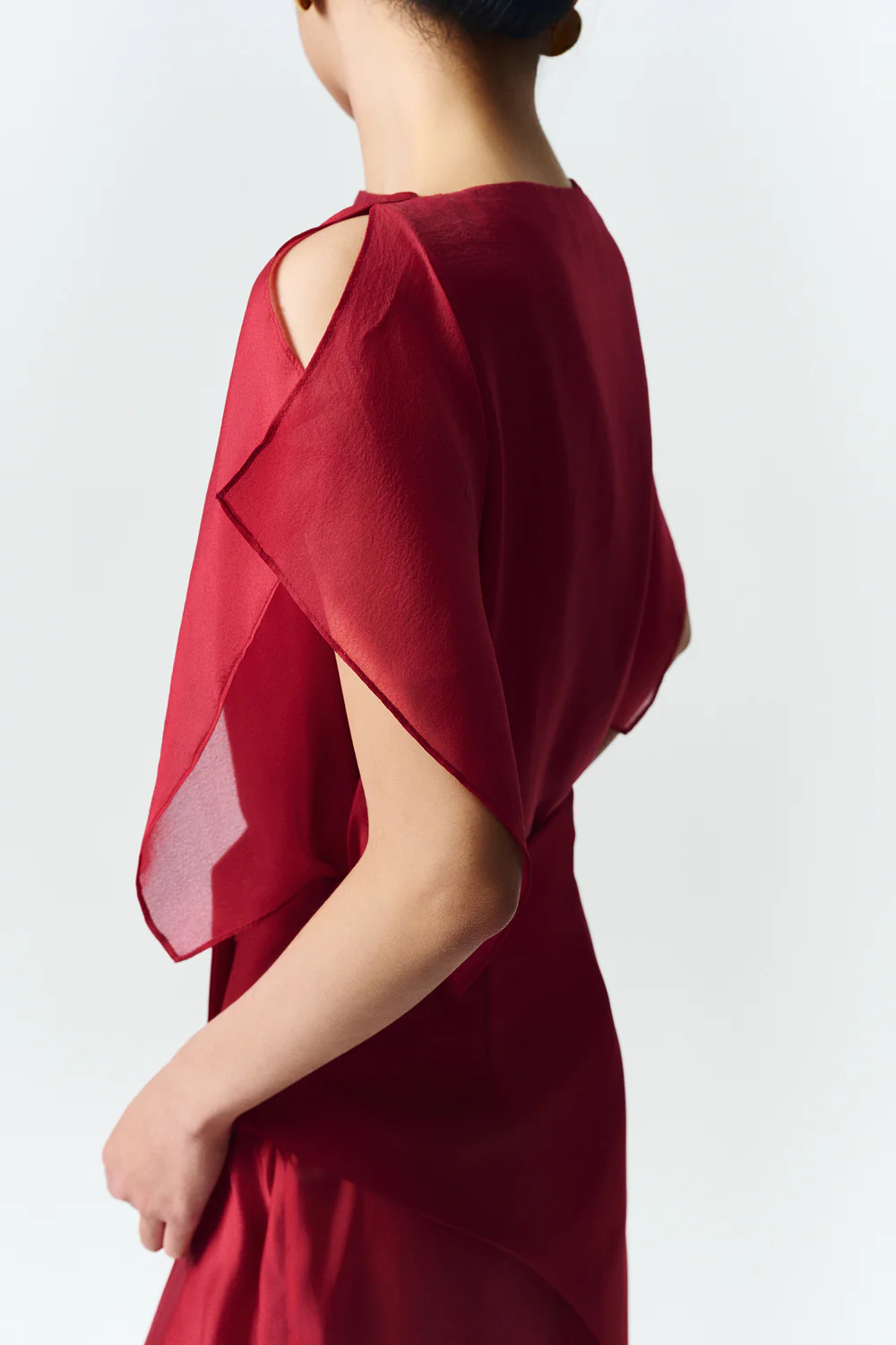 Scarlett Butterfly Sleeve Silk Midi Dress