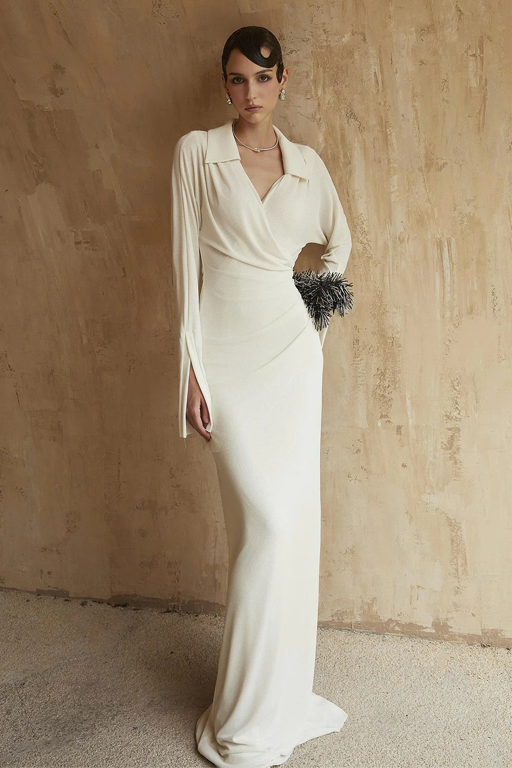 Cordelia Split Sleeve Draped Maxi Dress