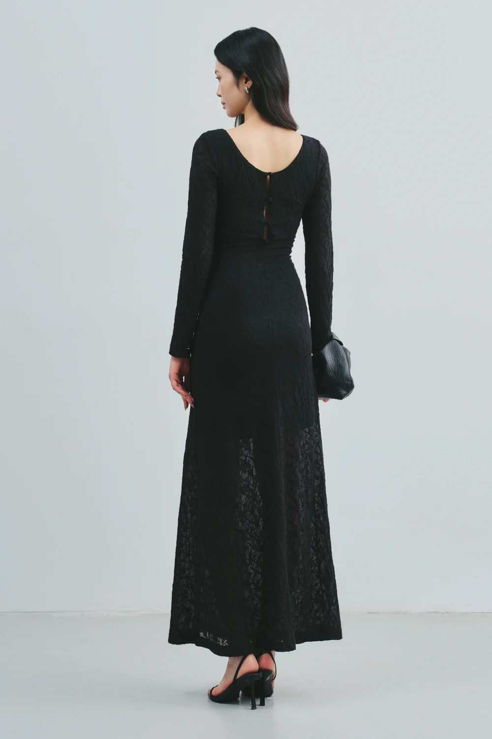 Cassia Boat Neck Lace Maxi Dress