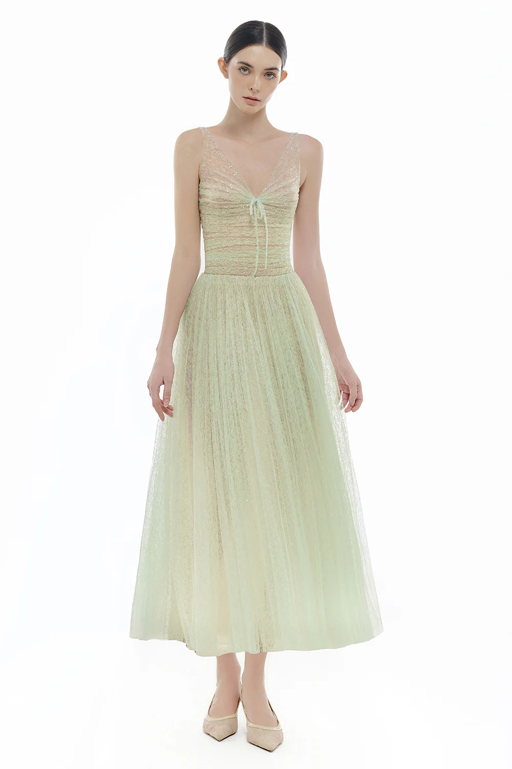 Vivienne V-Neck Sequin Midi Dress