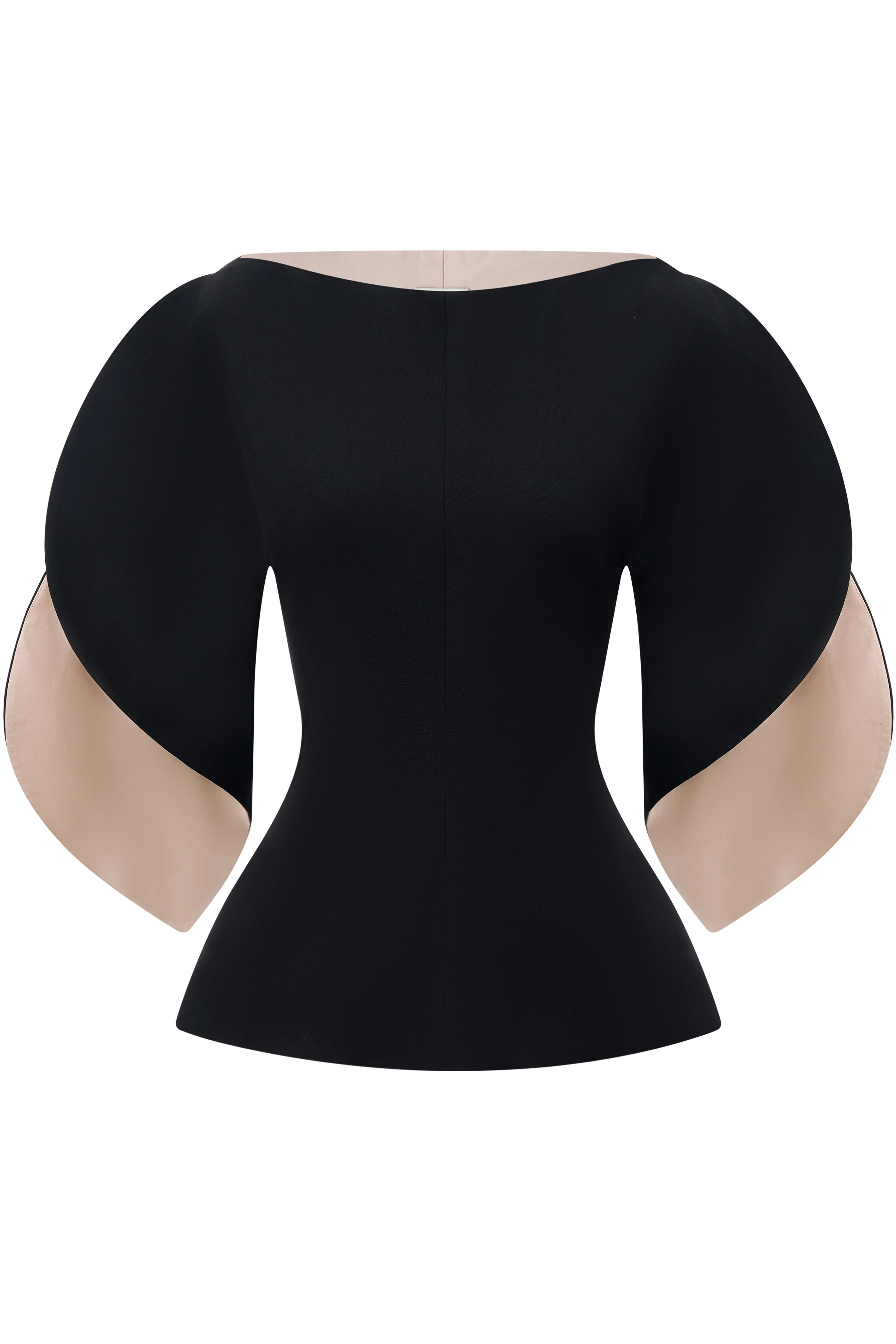 Layne Peplum Puffy Sleeved Crepe Top