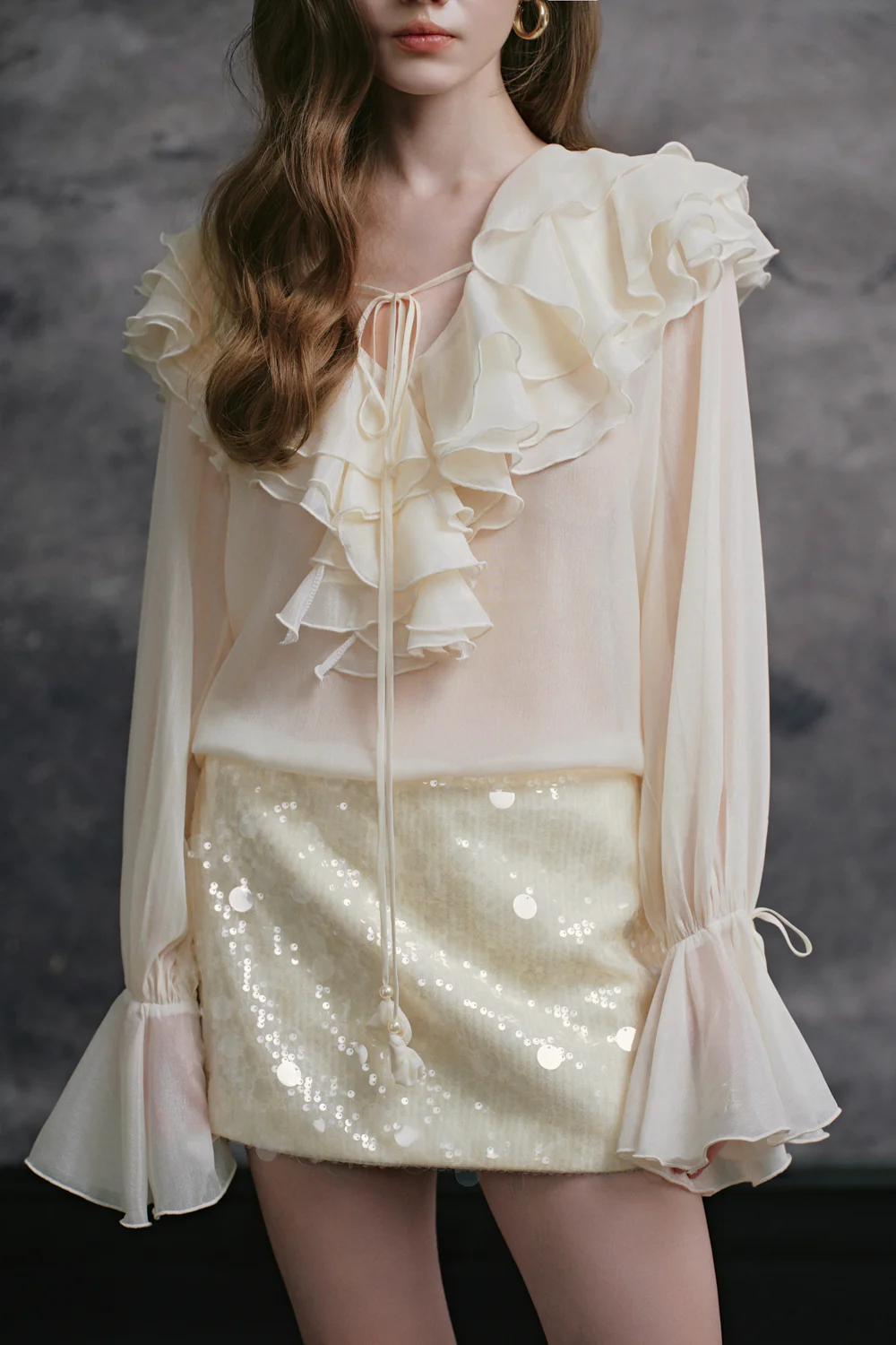 Kenna Straight Sequin Skirt