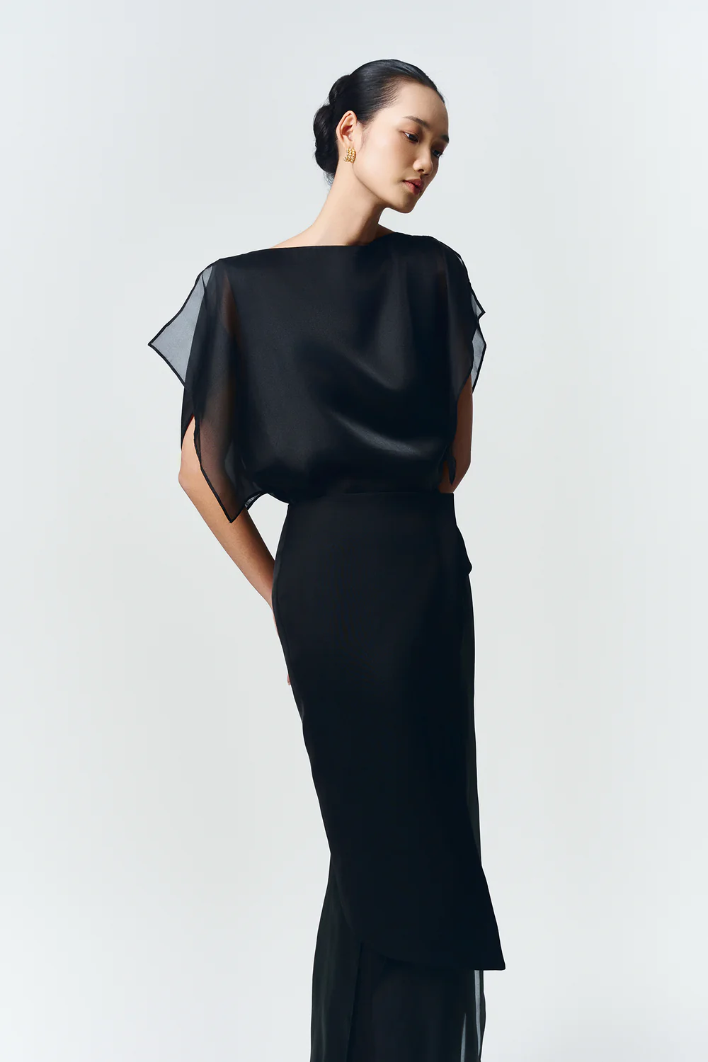 Scarlett Butterfly Sleeve Silk Midi Dress