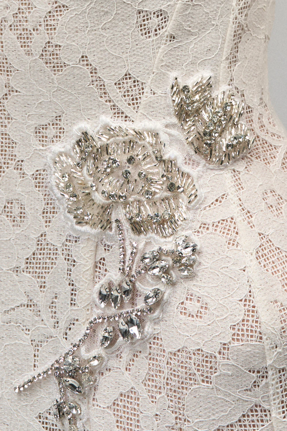 Celestine A-line Cold Shoulder Sleeved Lace Floor Length Dress