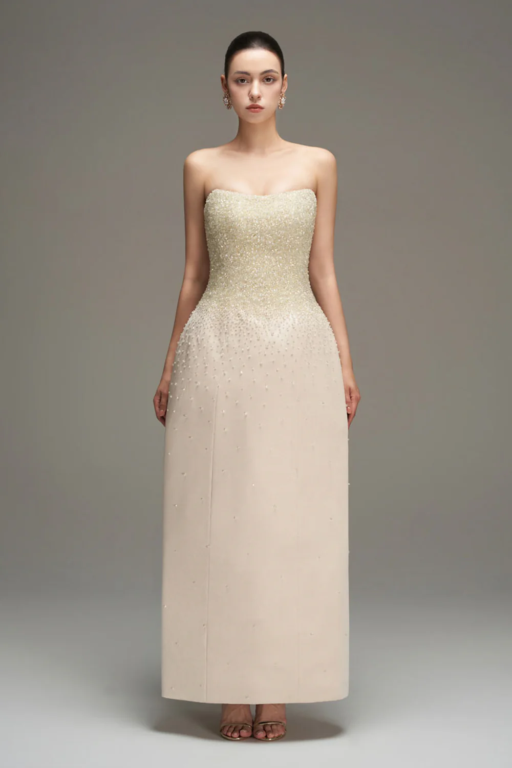 Bria Cape Sleeve Taffeta Maxi Dress