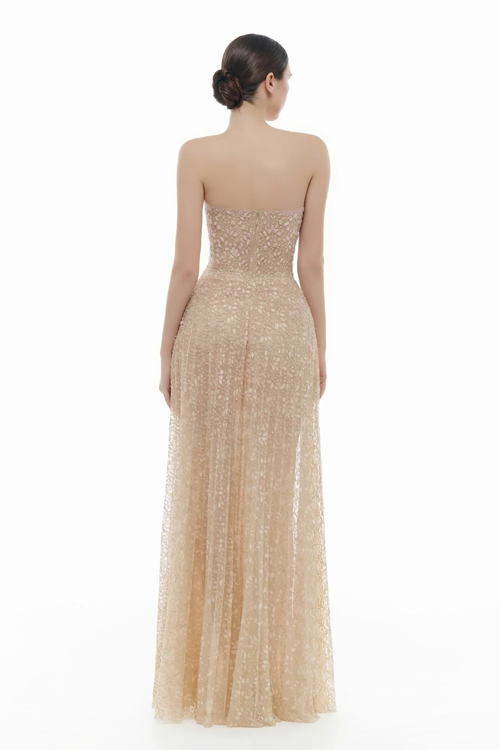 Noémie Straight Across Neck Bead Maxi Dress