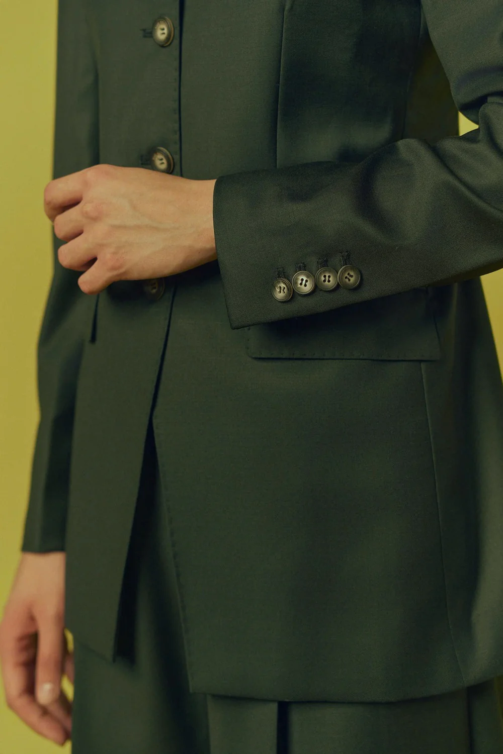 Forest Straight Single Breasted Poly Wool Blazer