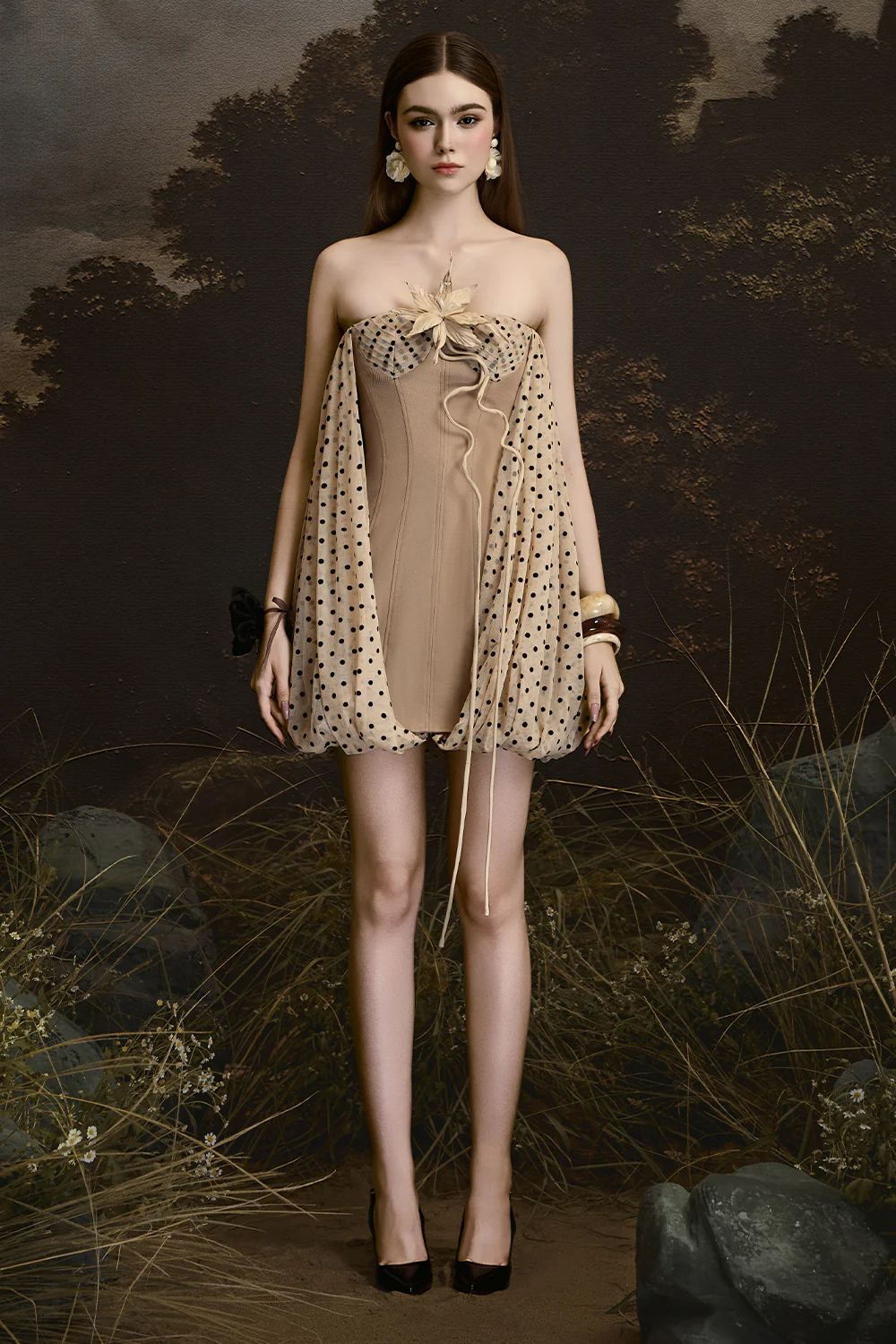 Clio Bubble Draped Mini Dress