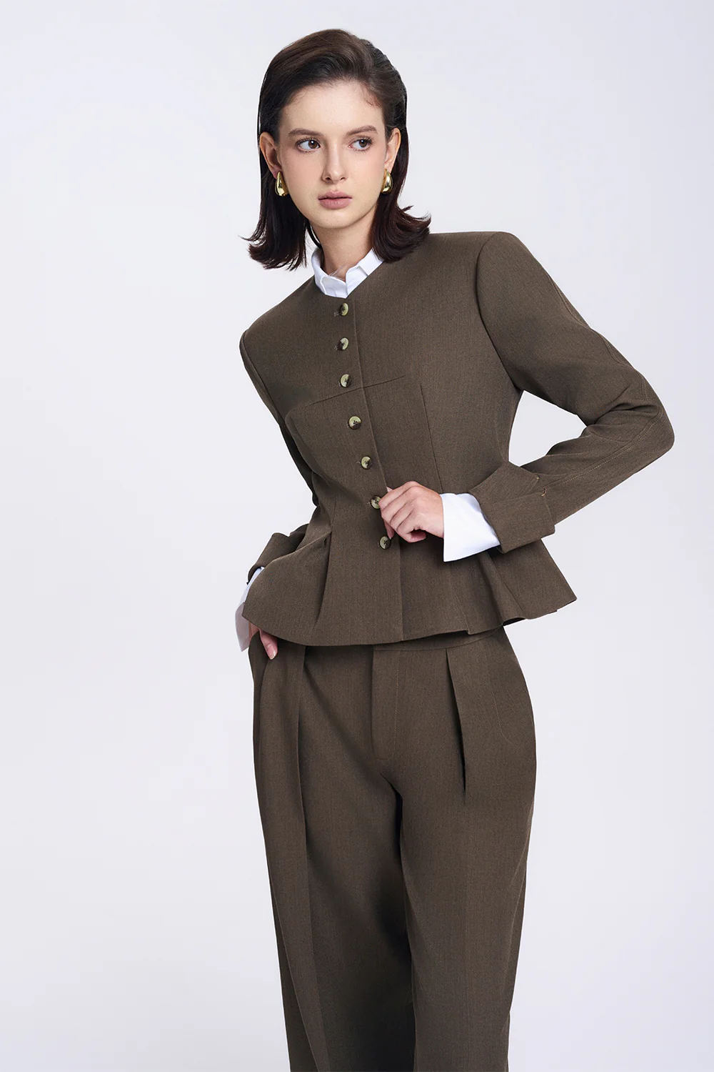 Colette Straight Seam Pocket Twill Maxi Pants