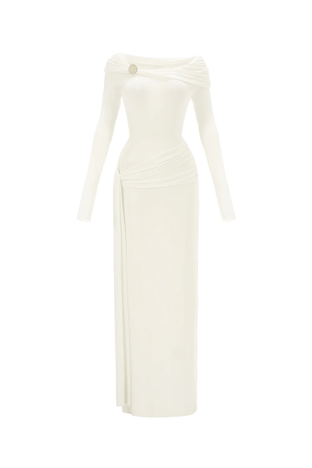 Dandelion Sheath Long Sleeved Elastic Cotton Floor Length Dress