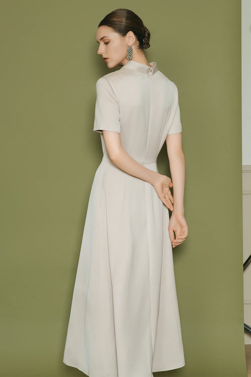 Alba Collared Button Midi Dress