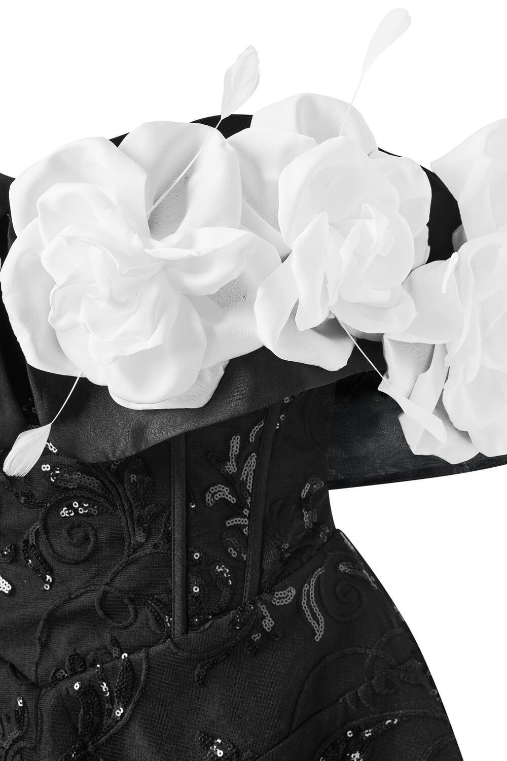 Mina Rose Fit and Flare Off-Shoulder Sequin Mini Dress