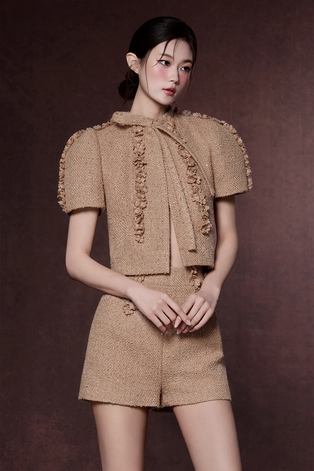 Cannes Puff Sleeve Applique Top