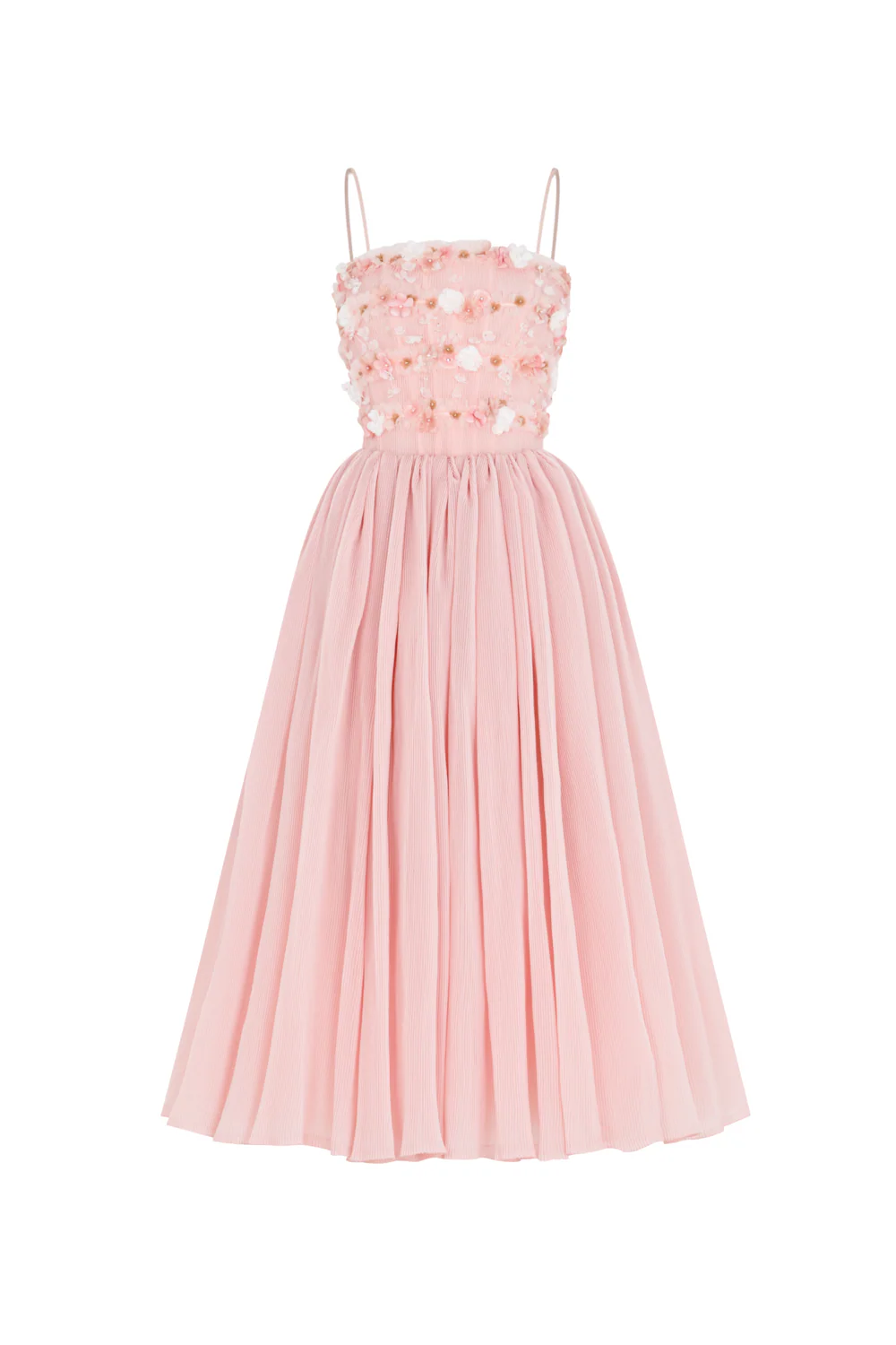 Lullaby Square Neck Applique Midi Dress