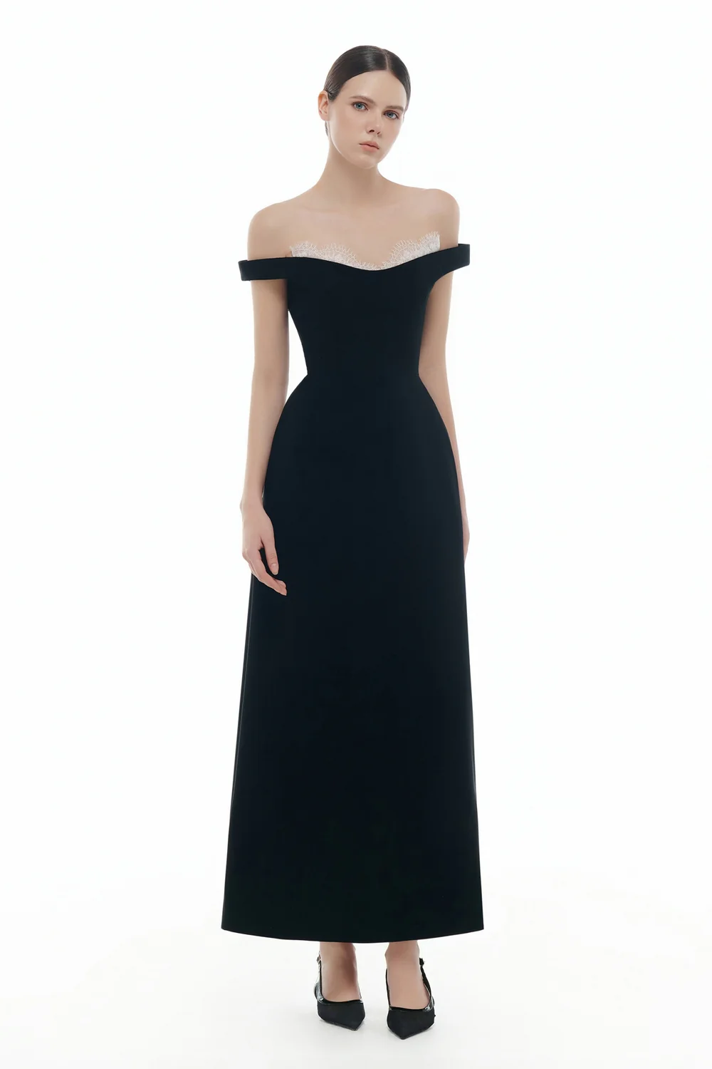 Amélie Off-Shoulder Applique Midi Dress