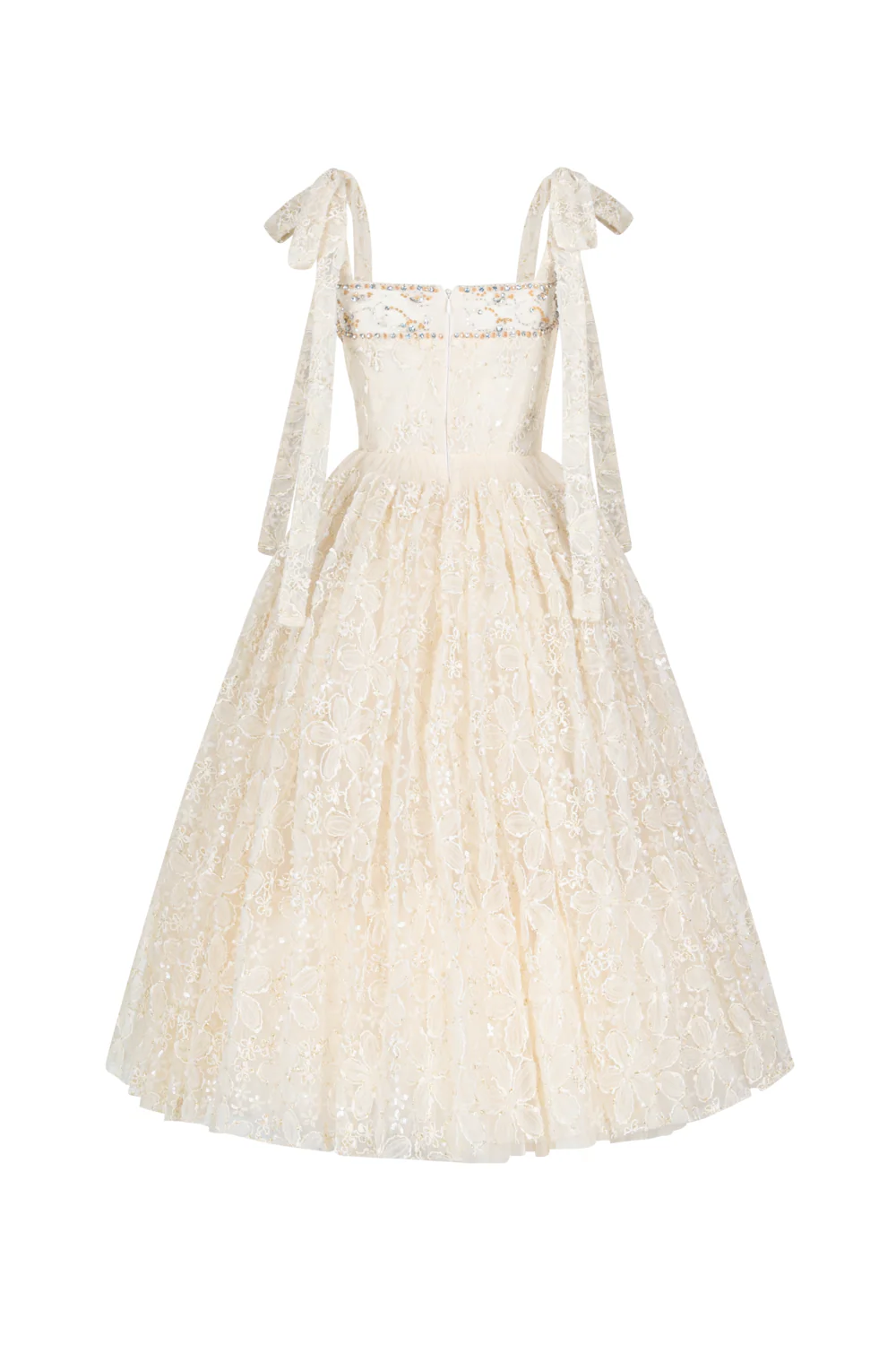 Ravelle Square Neck Bead Midi Dress