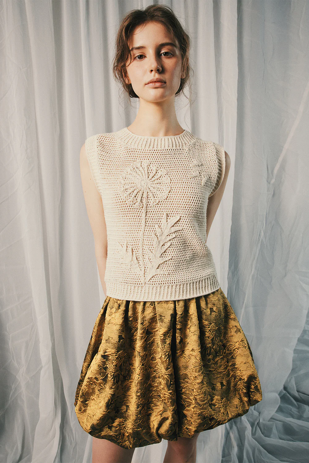 Blowball Round Neck Crochet Top