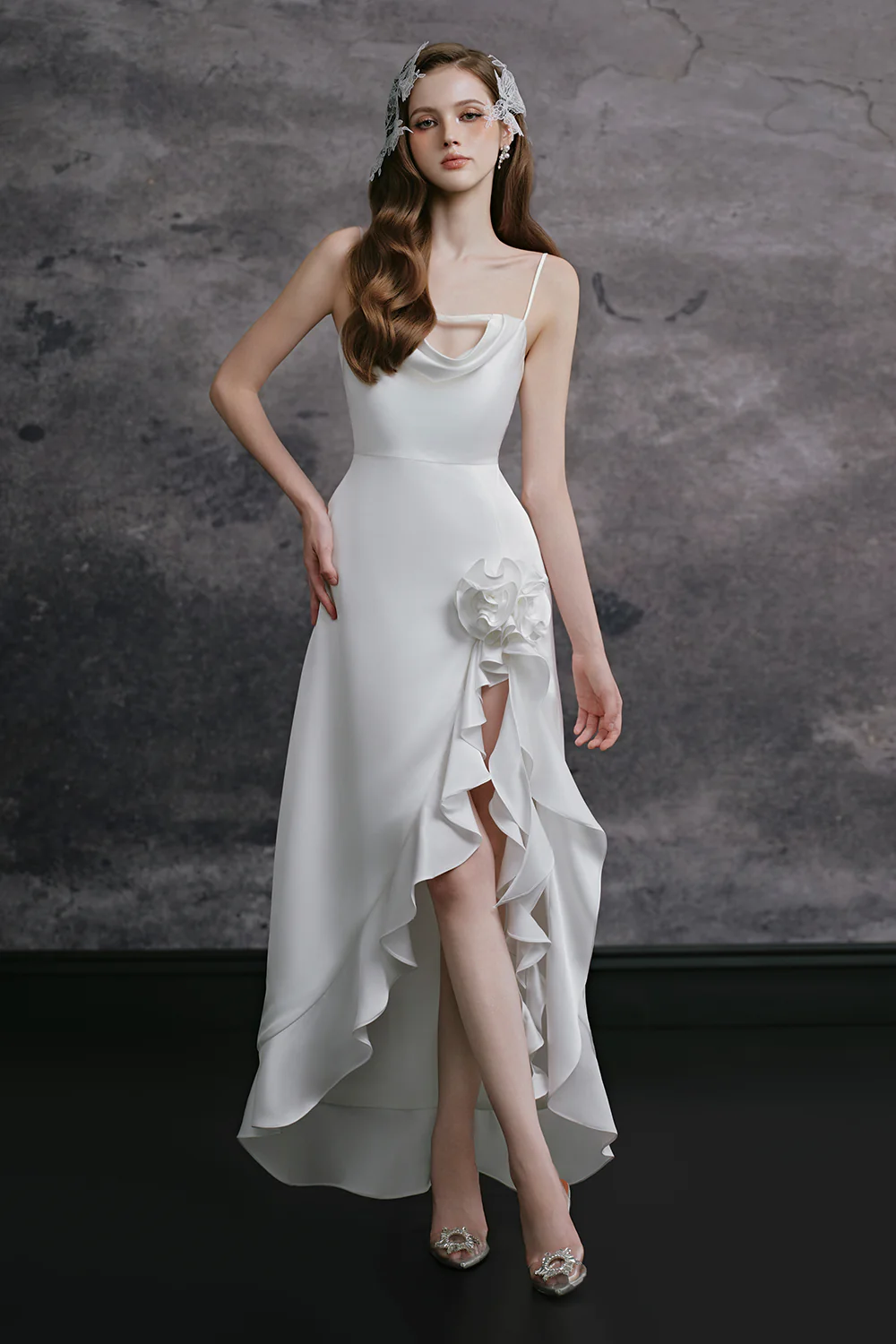 Camy Cowl Ruffle Maxi Dress