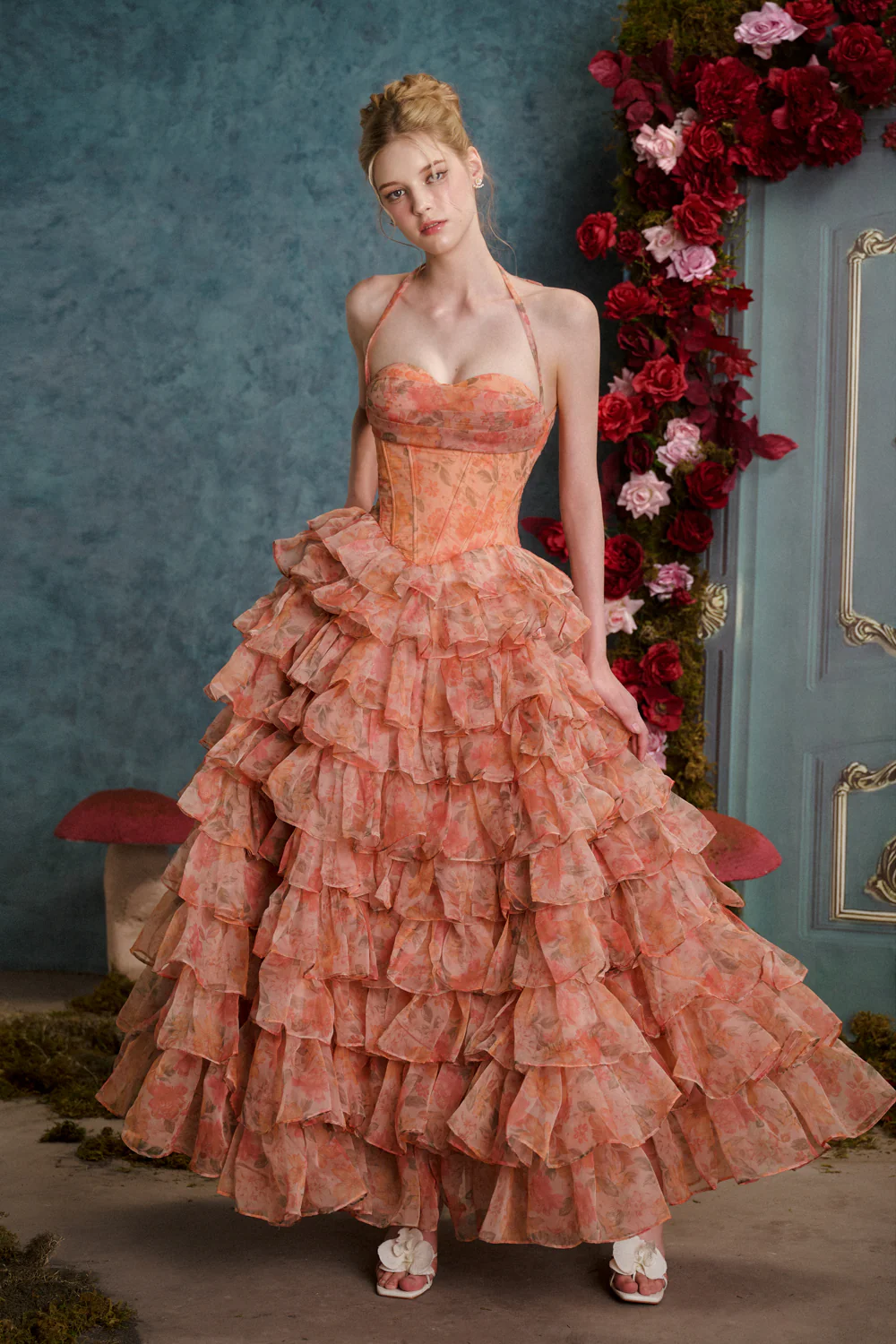 Mad at Disney Ball Gown Ruffle Layer Organza Maxi Dress