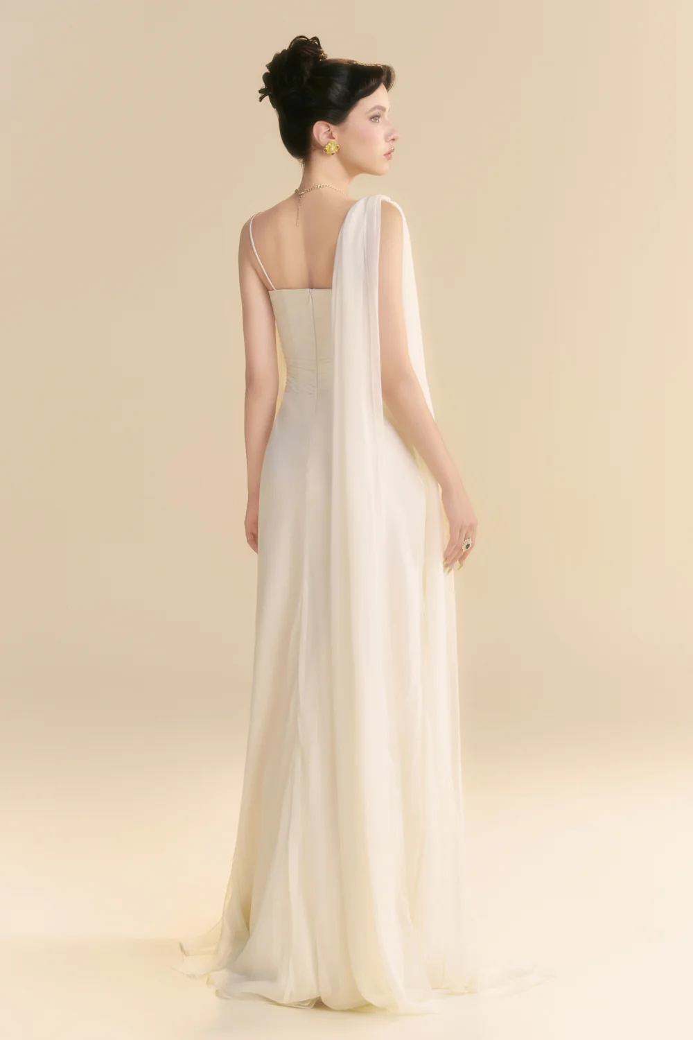 Larmes Sheath Draped Maxi Dress