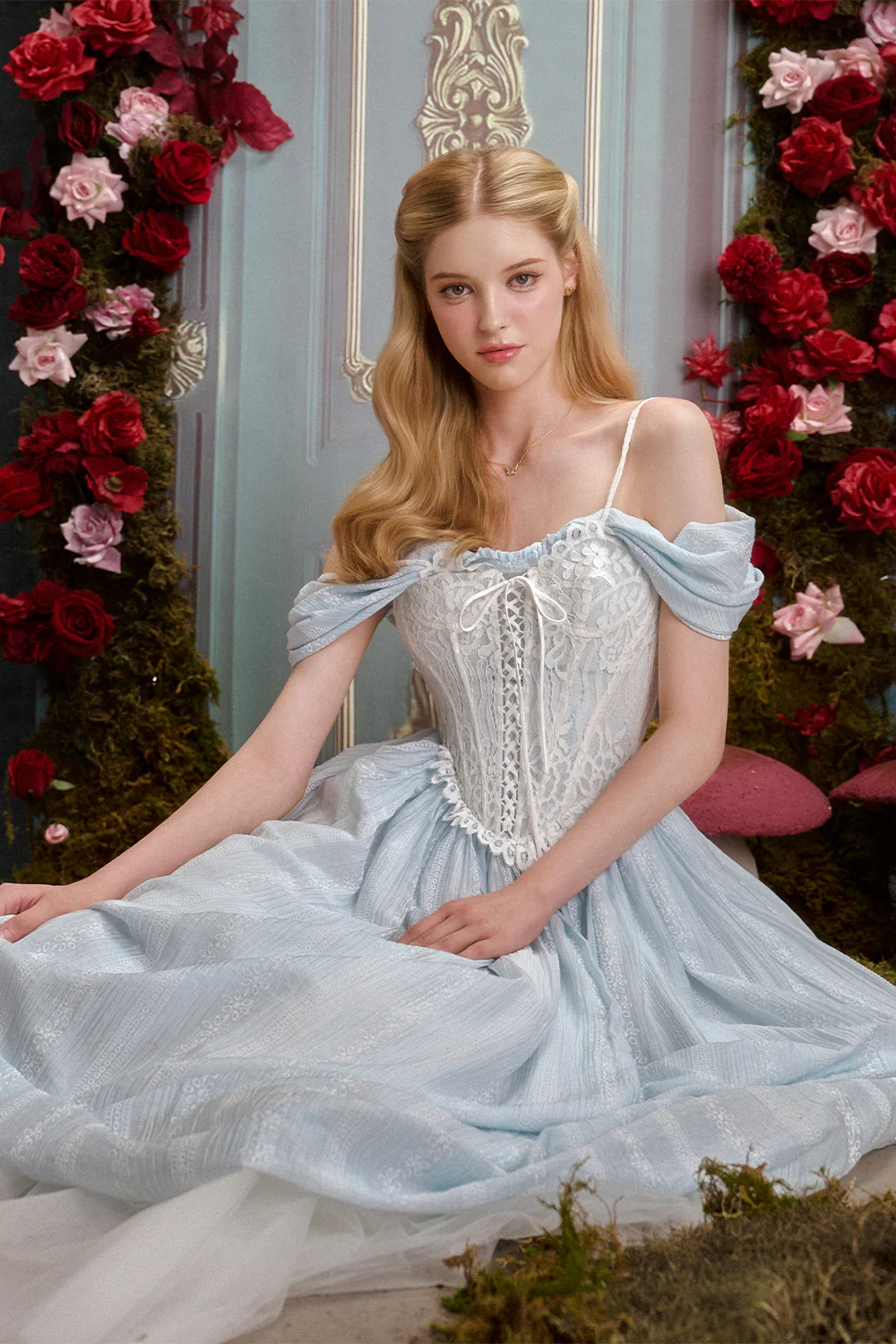 Alice A-line Cold Shoulder Sleeved Woven Maxi Dress