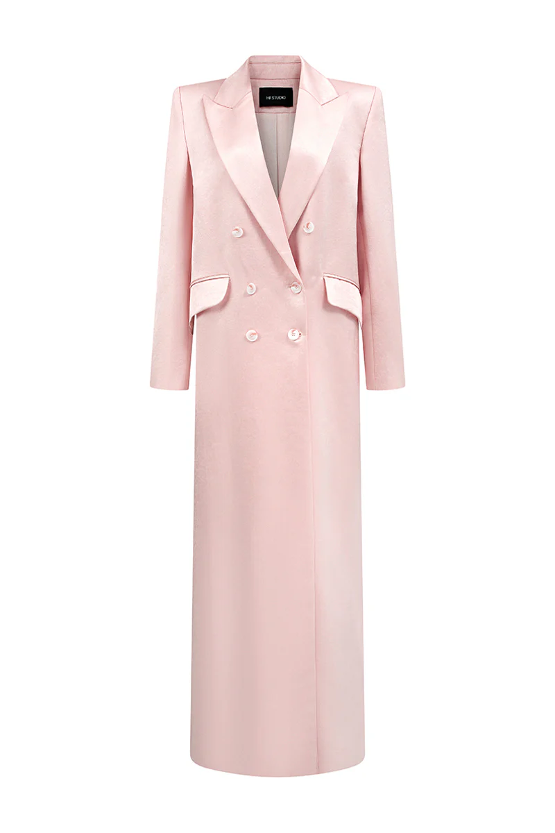 Yara Notched Taffeta Trench Coat