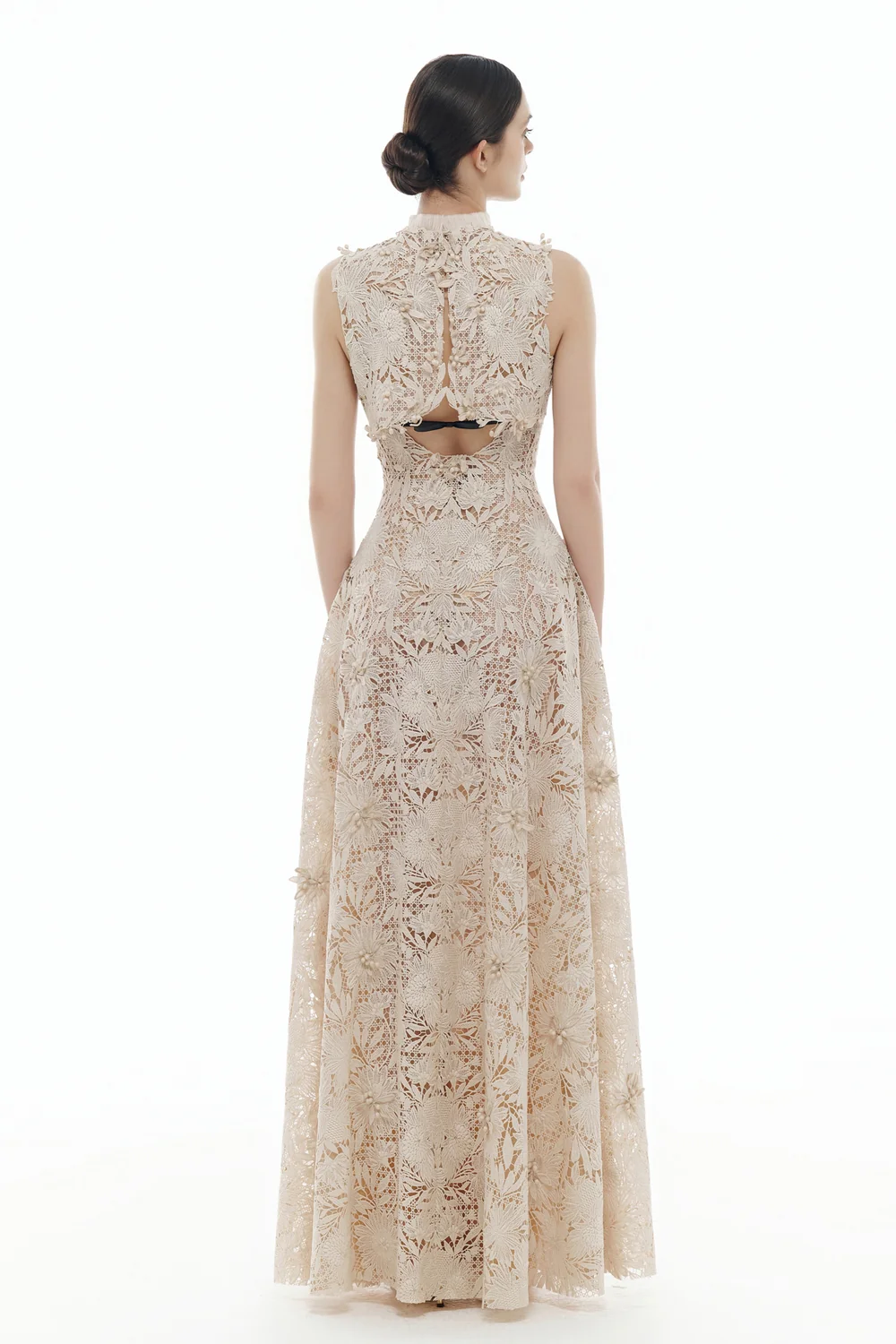 Odette High Neck Applique Maxi Dress