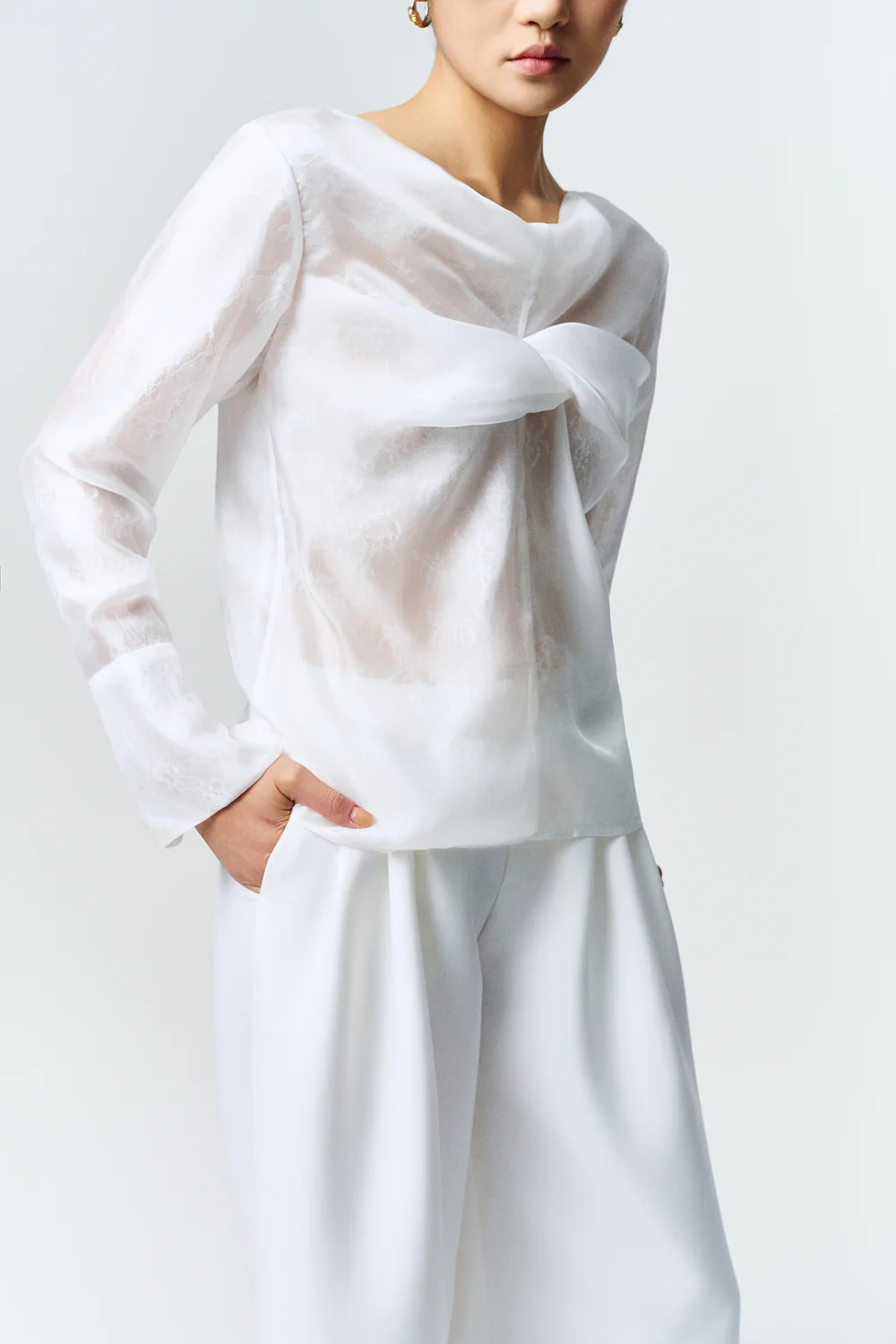 Selene Boat Neck Draped Top