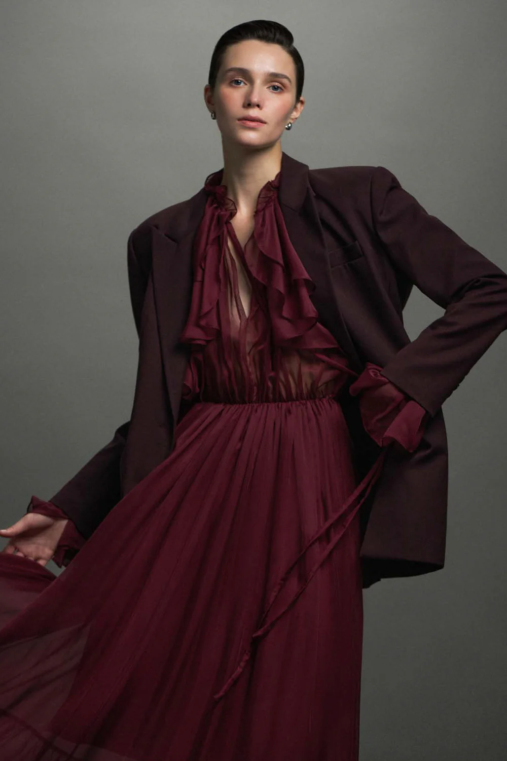 Andrea V-Neck Polycotton Blazer