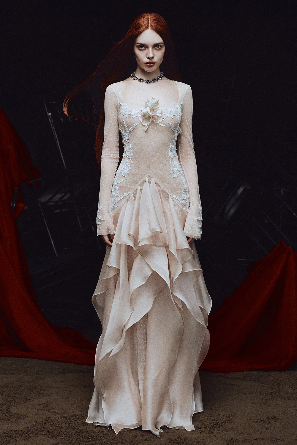 Isabella Mermaid Applique Maxi Dress