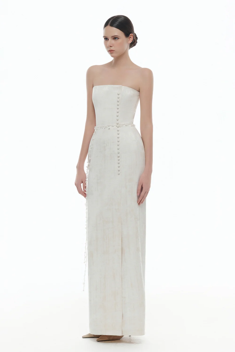 Violetta Sheath Button Maxi Dress