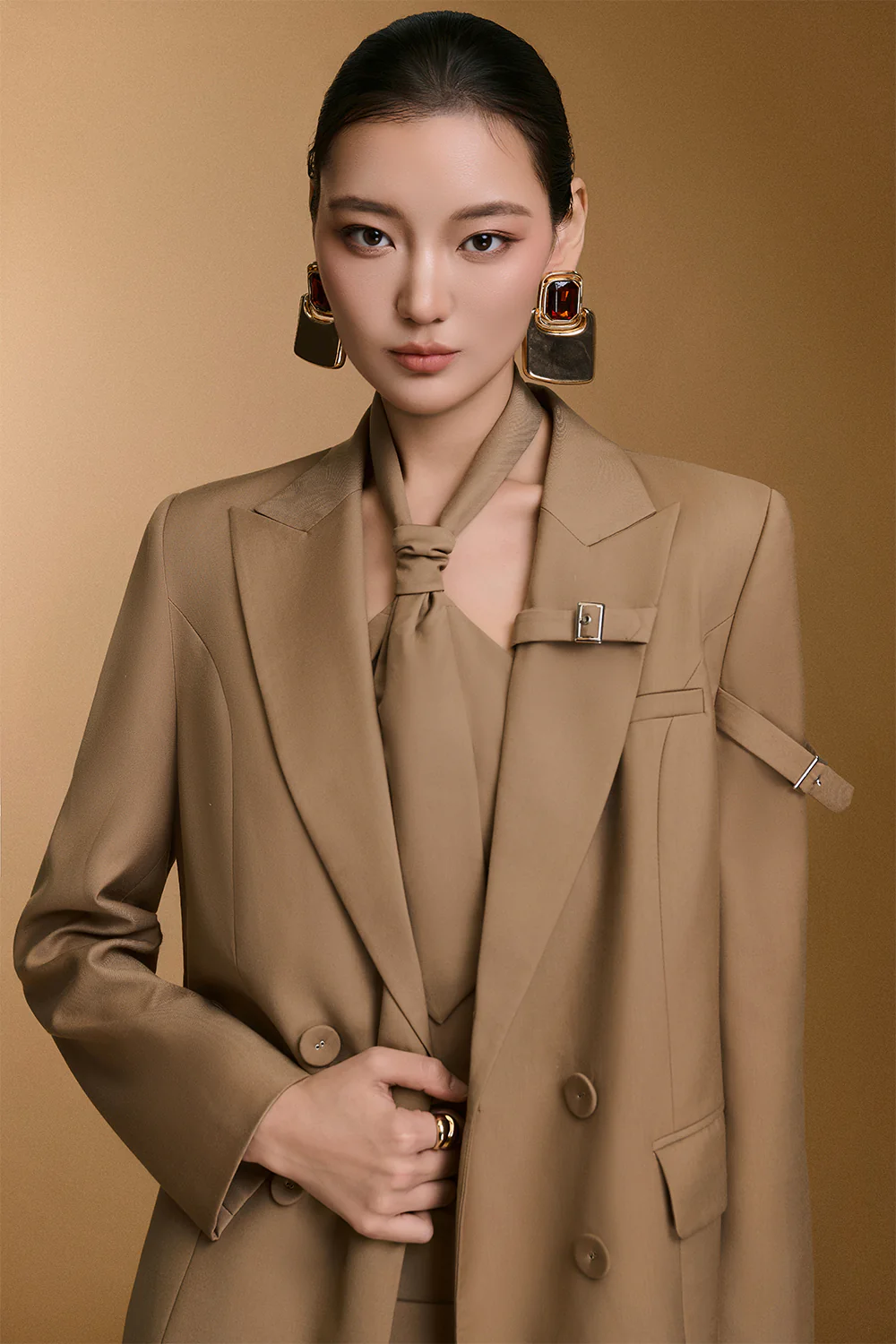 Ceci V-Neck Button Blazer