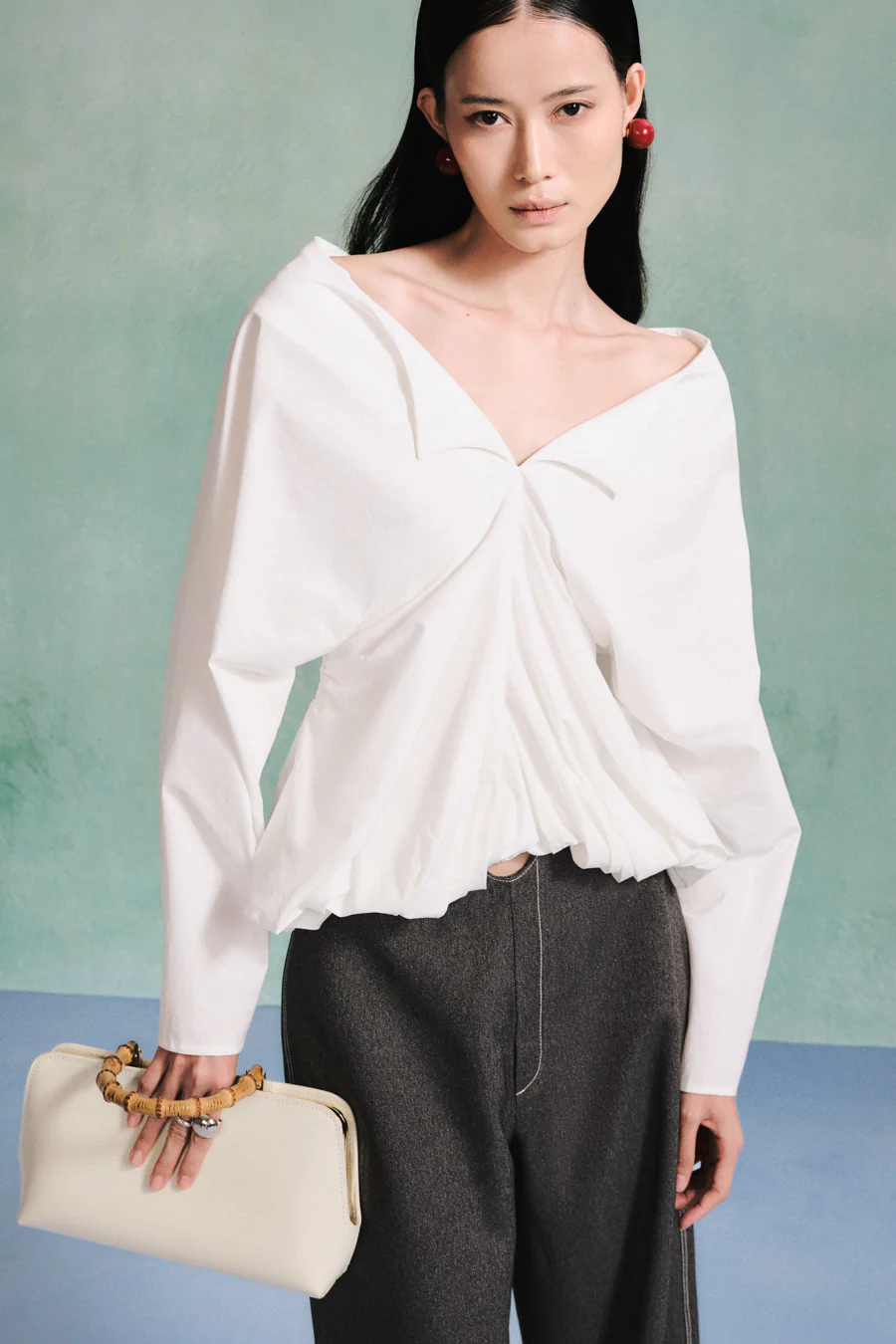 Kaisley Straight Patch Pocket Denim Maxi Pants