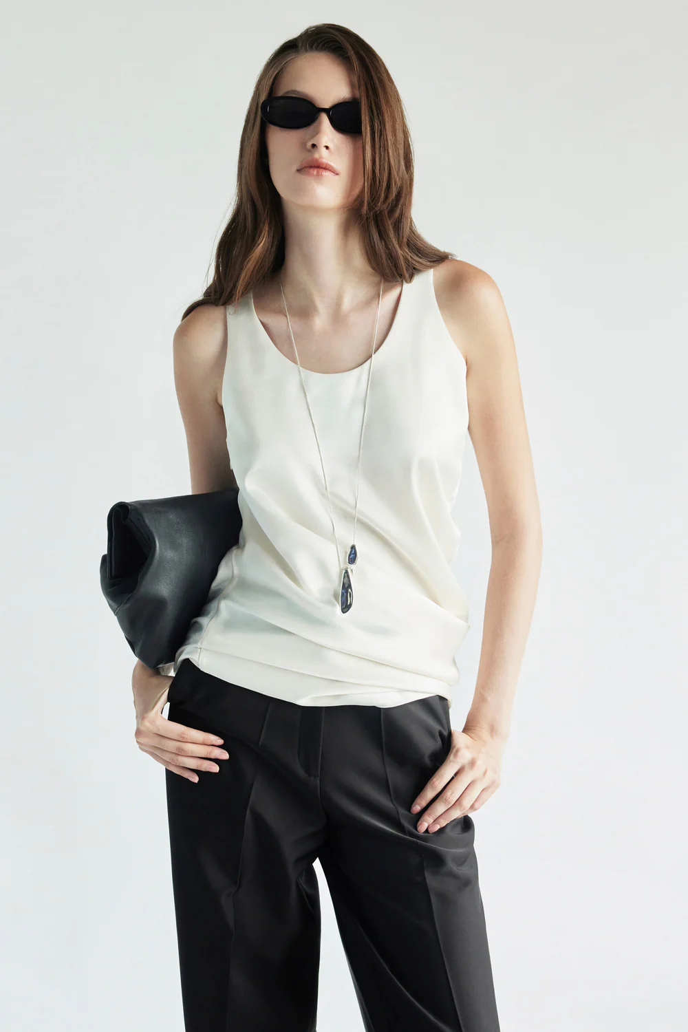 Avery Straight Silk Pants