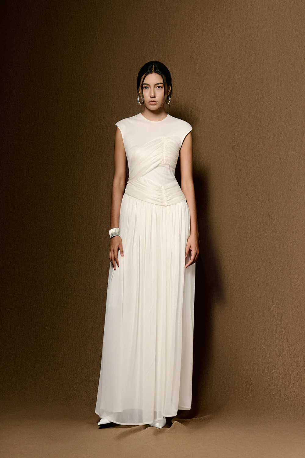 Terra Cap Gathering Maxi Dress