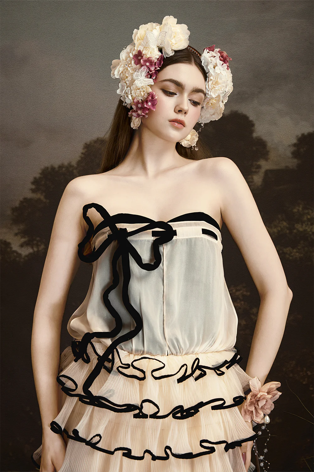 Crete's Sunset Sweetheart Pleated Mini Dress