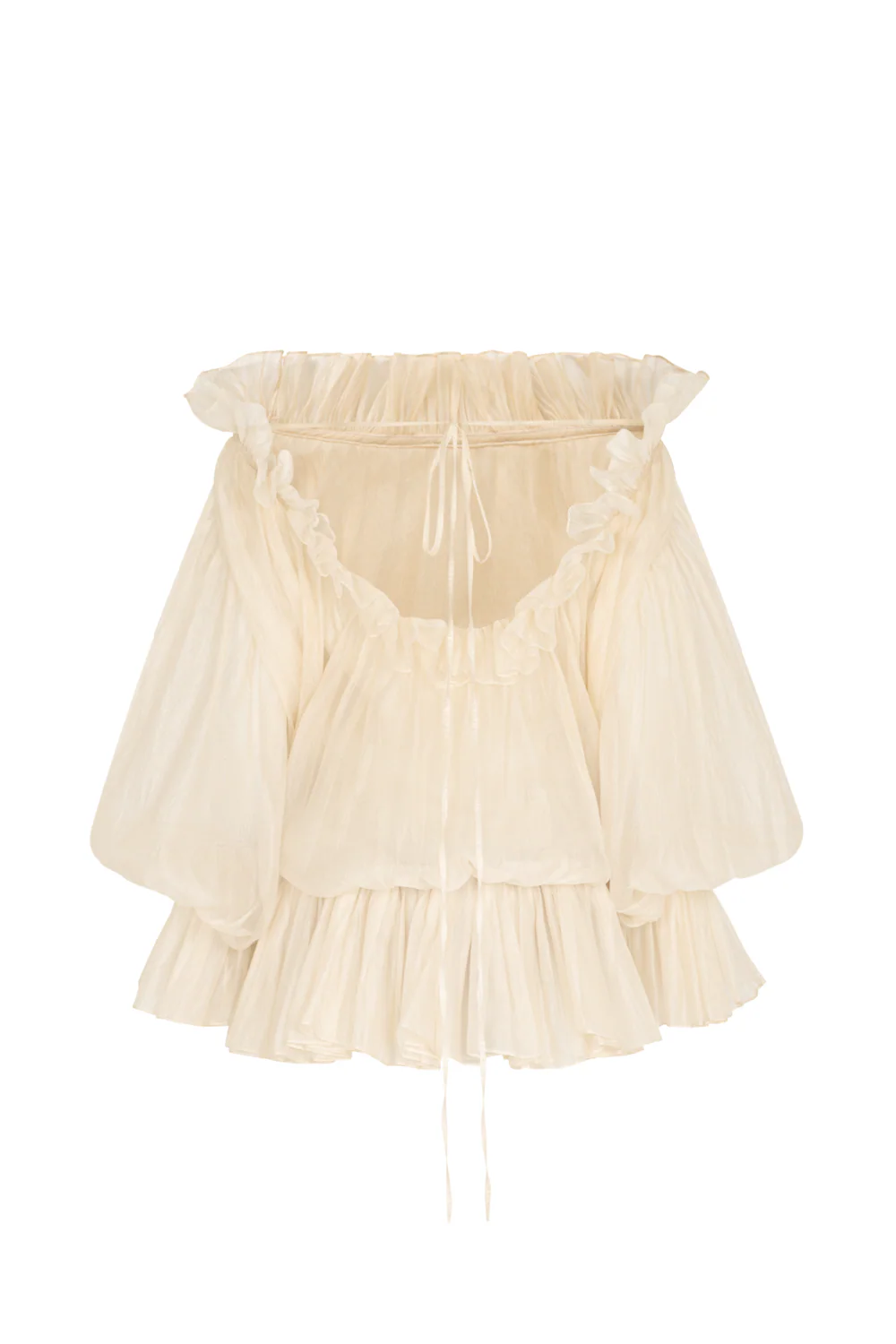 Orlisse Blouson Ruffle Mini Dress