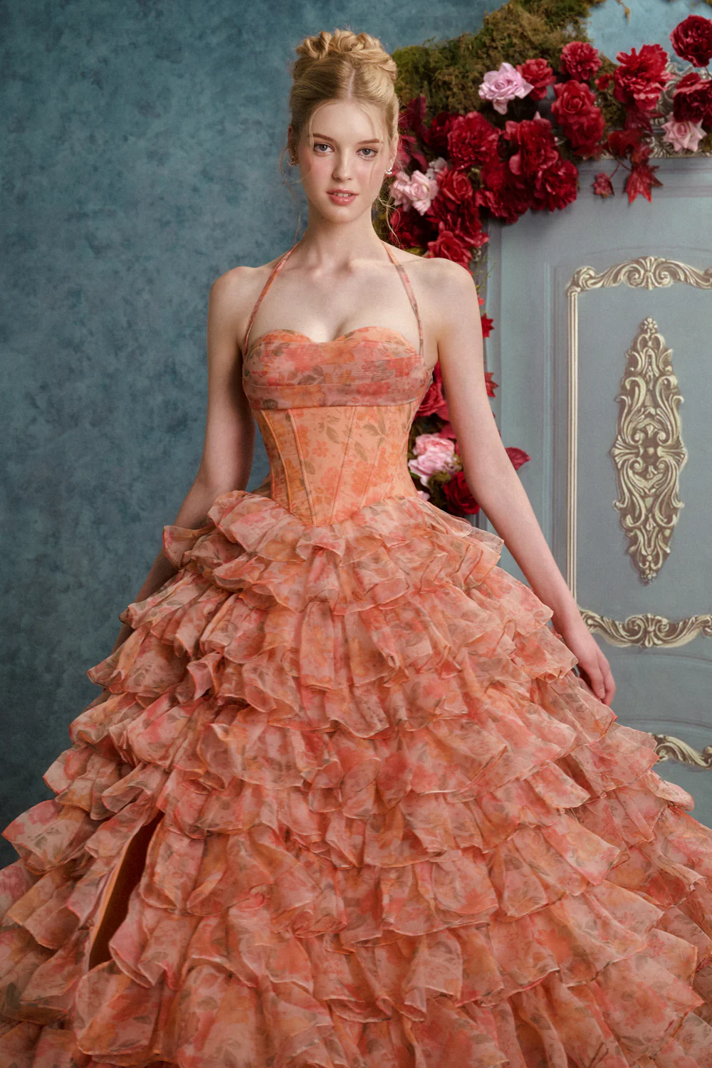 Mad at Disney Ball Gown Ruffle Layer Organza Maxi Dress