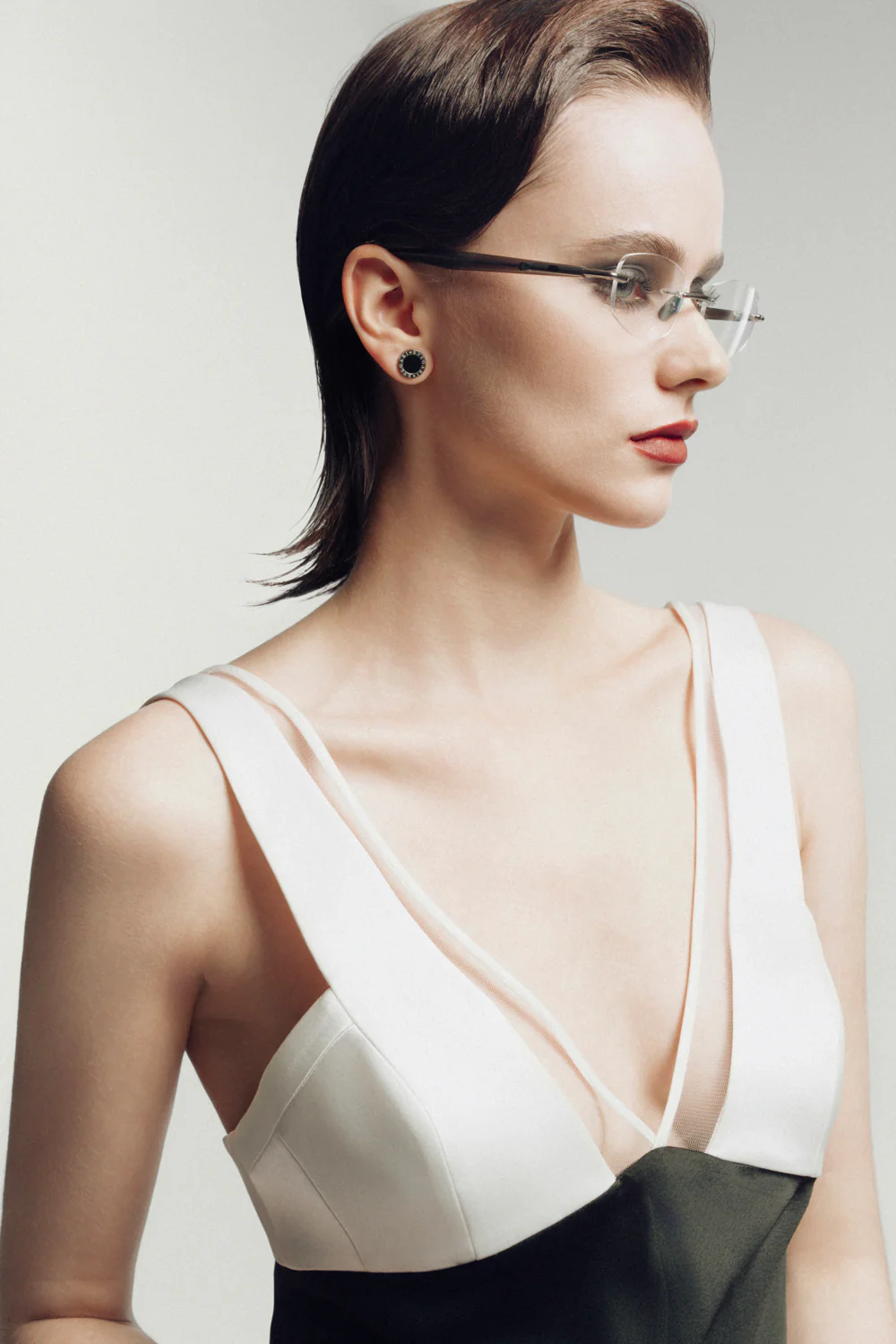 Massena Sheath V-Neck Sateen Maxi Dress