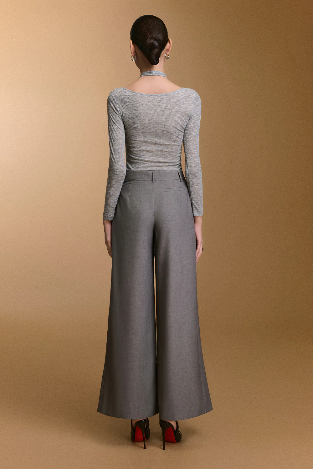 Crimson Straight Pleated Pants