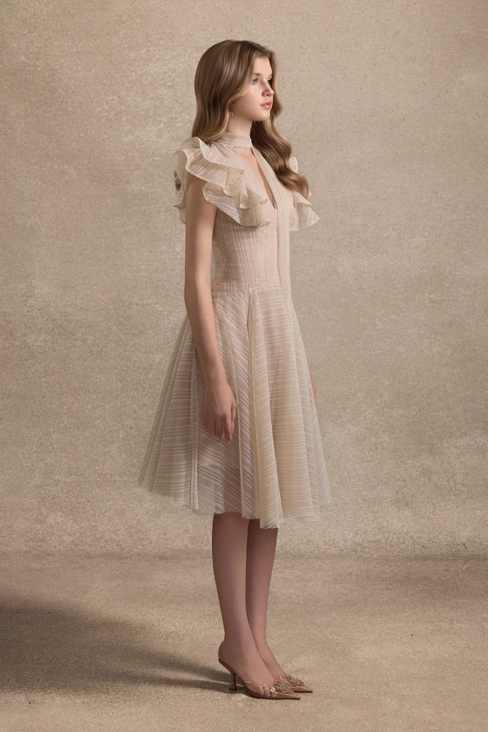 Seraphine Scarf Draped Knee Length Dress