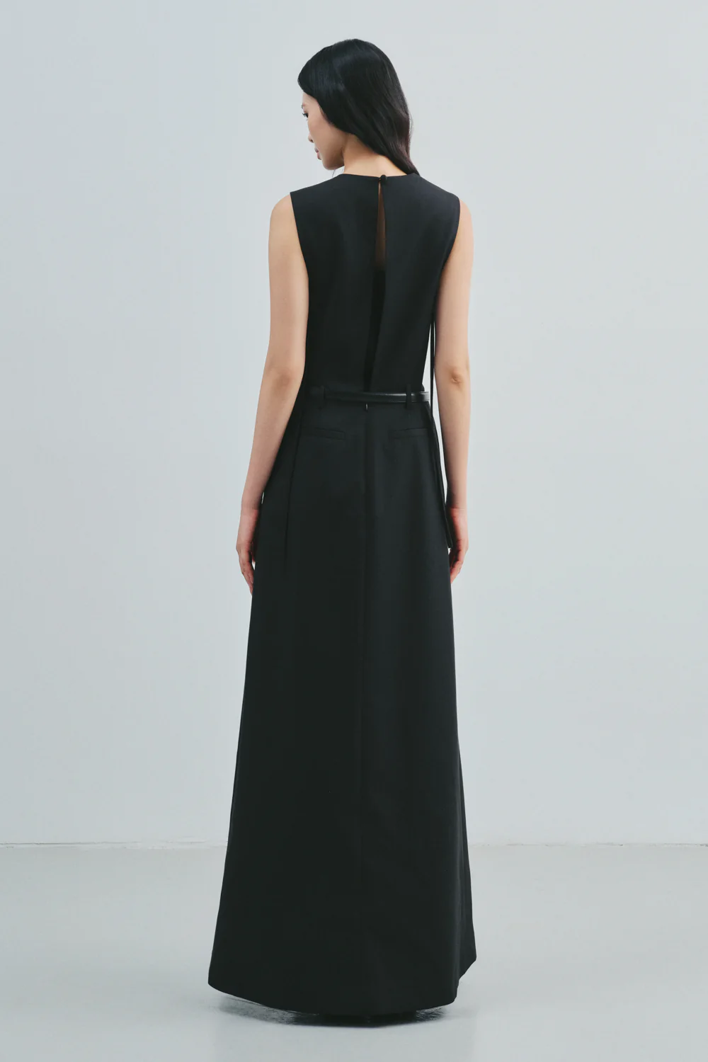 Hestia V-Neck Twill Maxi Dress