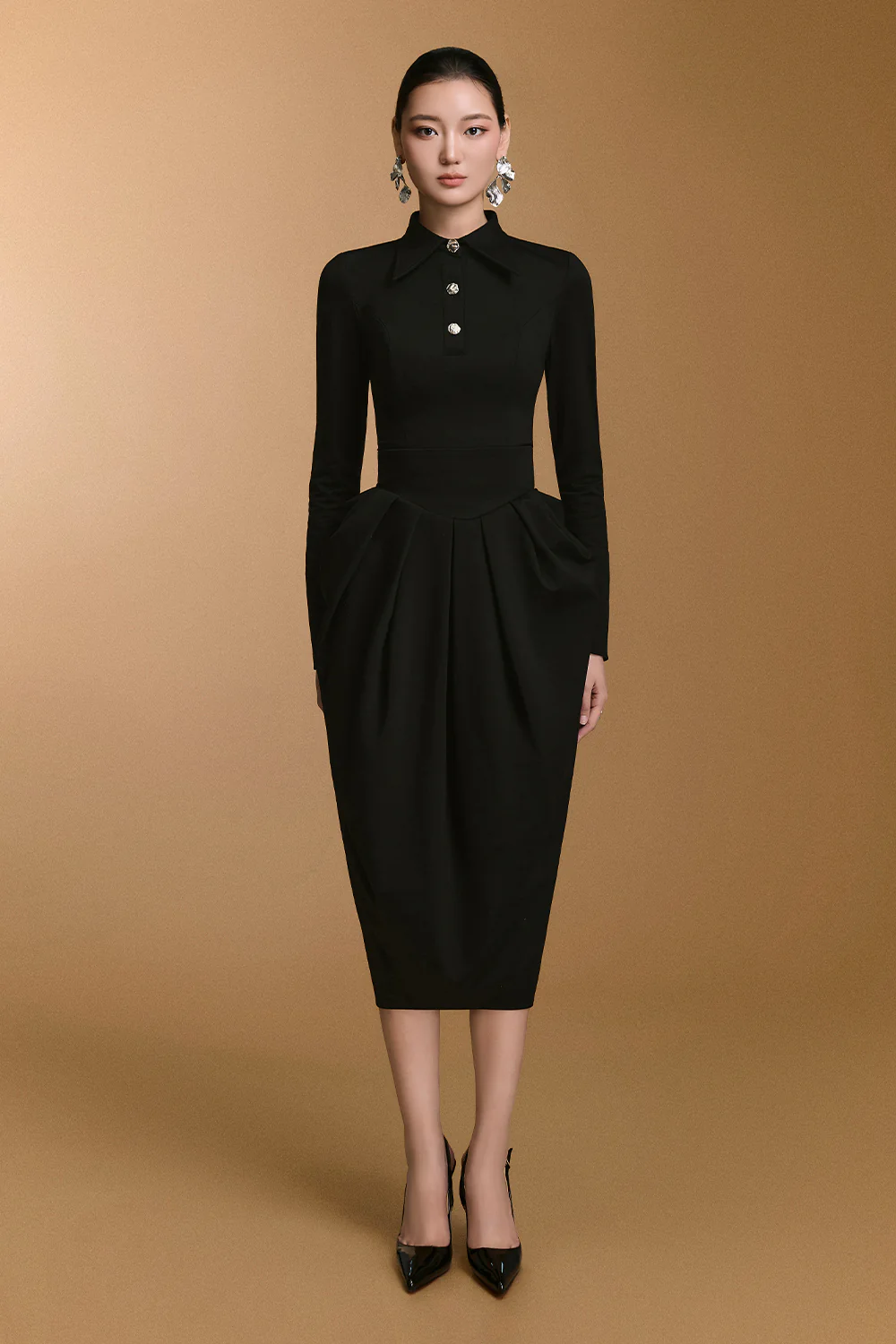 Twilight Collared Button Top