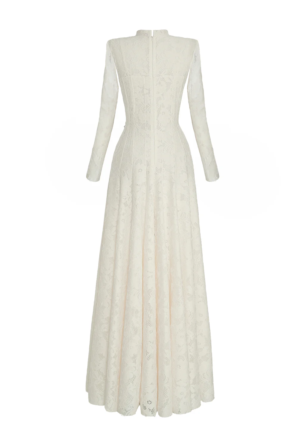 Celestine A-line Cold Shoulder Sleeved Lace Floor Length Dress