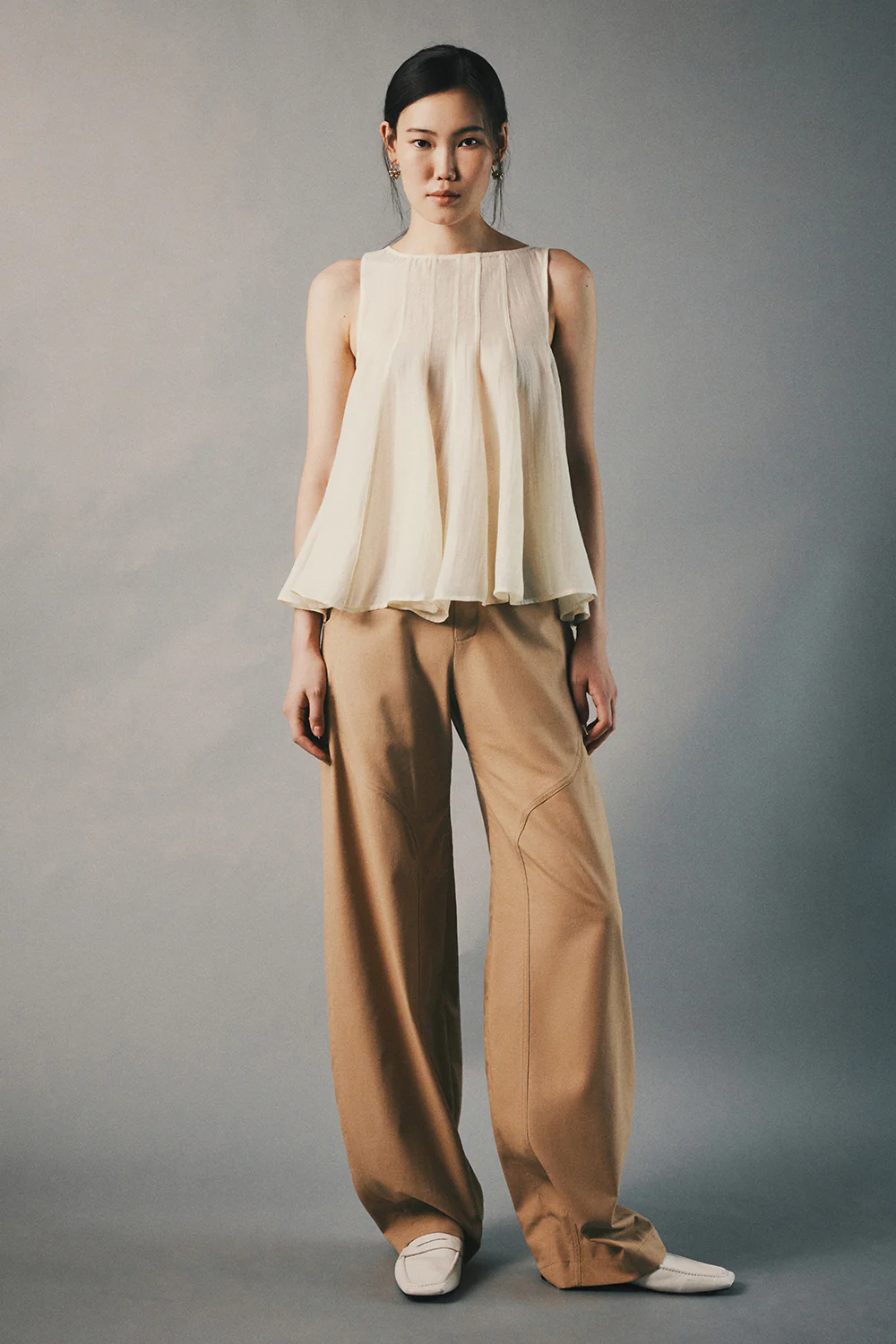 Cloud Peplum Pleated Top